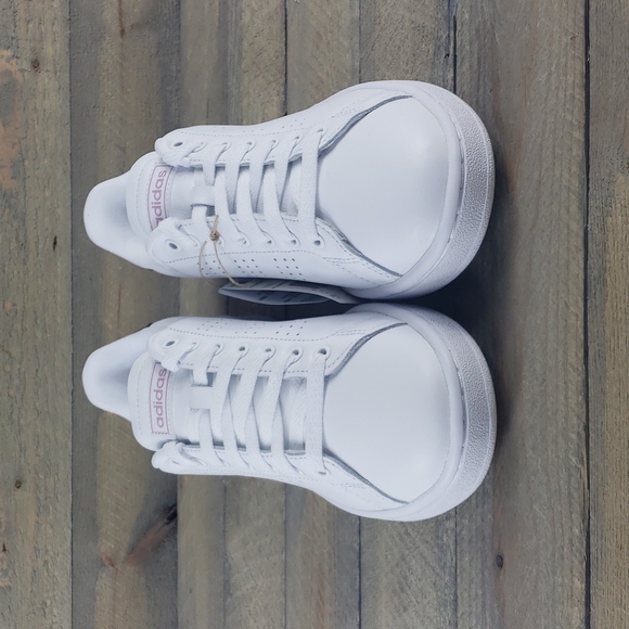 adidas Advantage Women's Tennis Casual Leather Shoes White/Iredescent - Picture 5 of 8